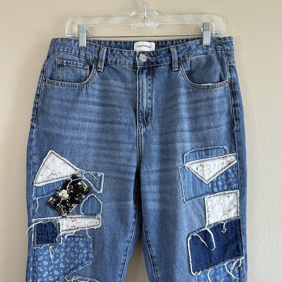 DRIFTWOOD Abbey Boyfriend Patchwork Jeans, 30 - Picture 3 of 10